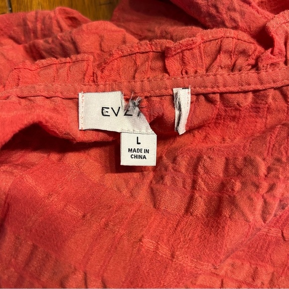 *NWOT* Evereve Peplum Crinkle Blouse in Mineral Red, Size Large - Picture 9 of 11